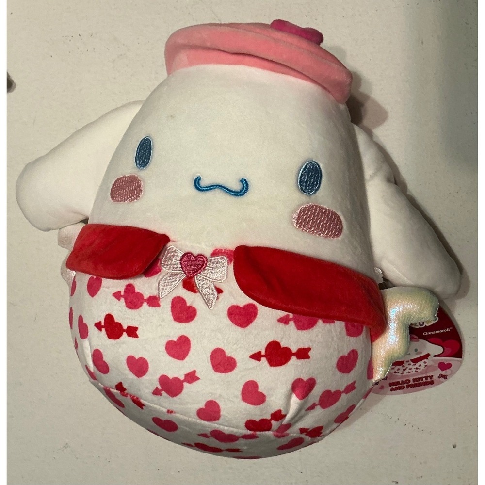 NWT Original Squishmallows Cinnamoroll Hello Kitty Plush Valentine Heart Pattern